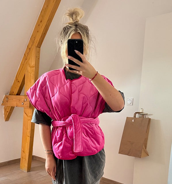 Veste sans manche fuchsia ALICIA